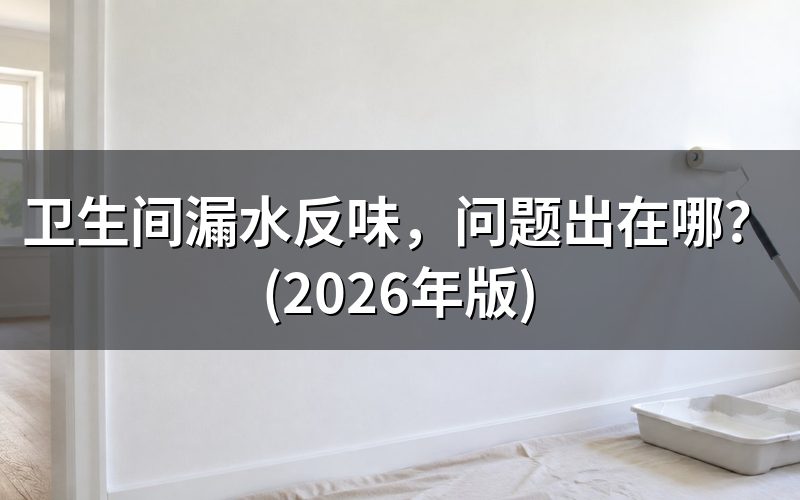 漏水反味,先分清是哪种