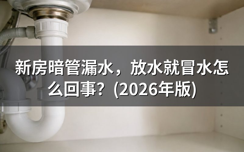 暗管漏水,先分清楚是哪一种