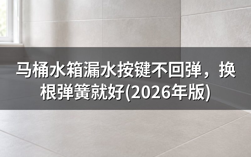 马桶漏水先分清是哪一种