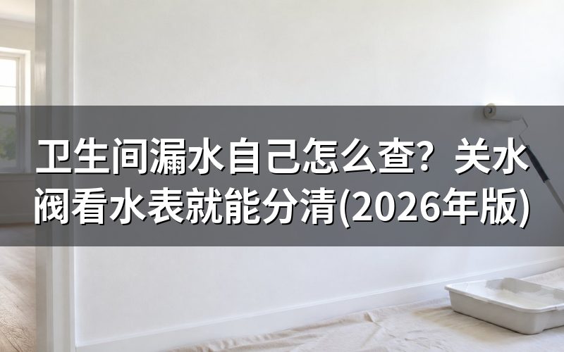 漏水分两种：水管漏和防水层漏