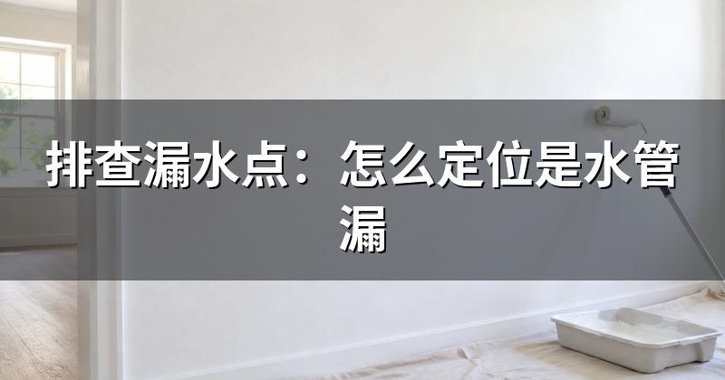 排查漏水点:怎么定位是水管漏