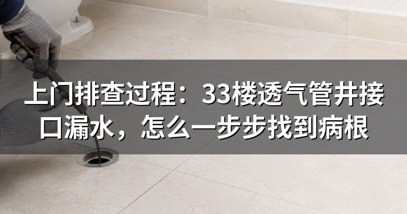 上门排查过程:33楼透气管井接口漏水,怎么一步步找到病根