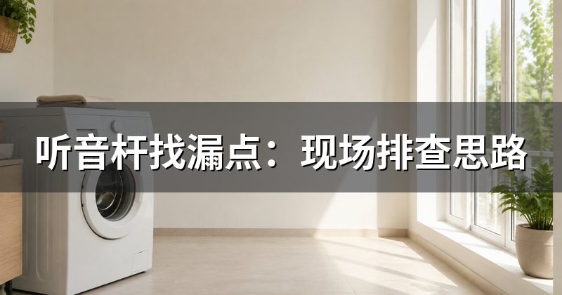 听音杆找漏点:现场排查思路