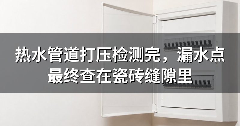 热水管道打压检测完,漏水点最终查在瓷砖缝隙里