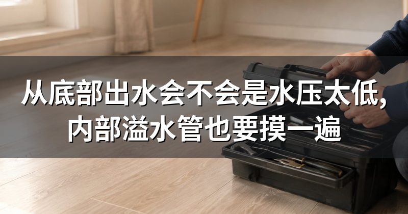 从底部出水会不会是水压太低,内部溢水管也要摸一遍