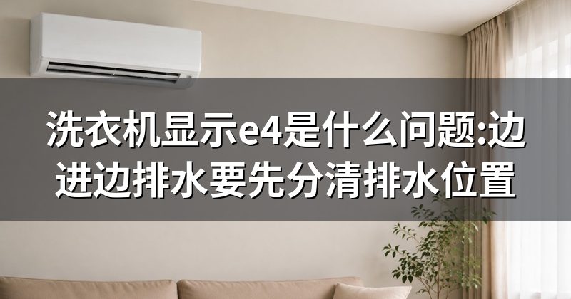 洗衣机显示e4是什么问题:边进边排水要先分清排水位置