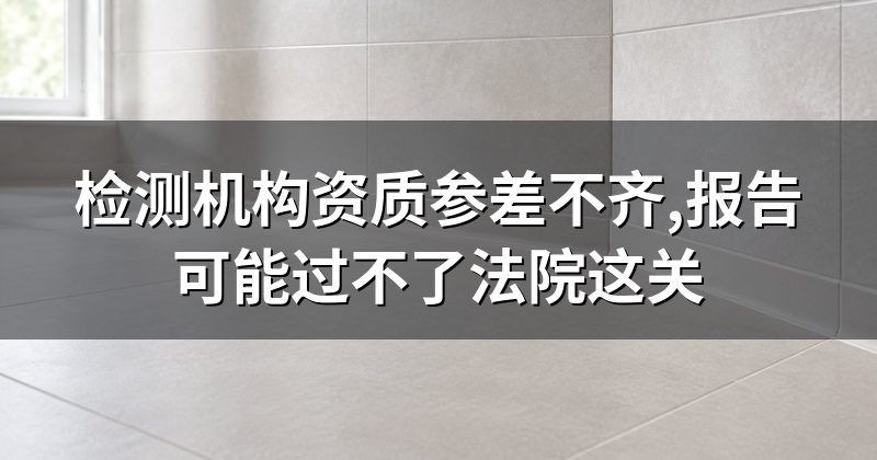 检测机构资质参差不齐,报告可能过不了法院这关