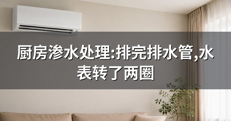 厨房渗水处理:排完排水管,水表转了两圈