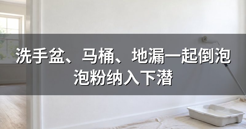 洗手盆、马桶、地漏一起倒泡泡粉纳入下潜