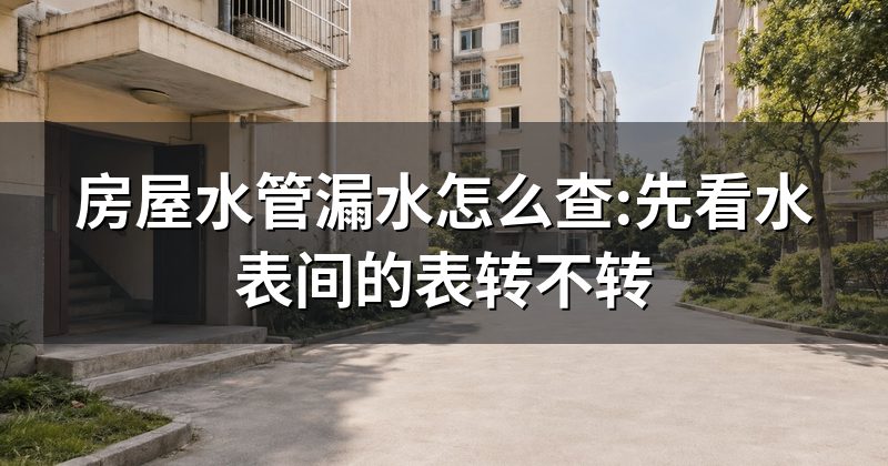 房屋水管漏水怎么查:先看水表间的表转不转
