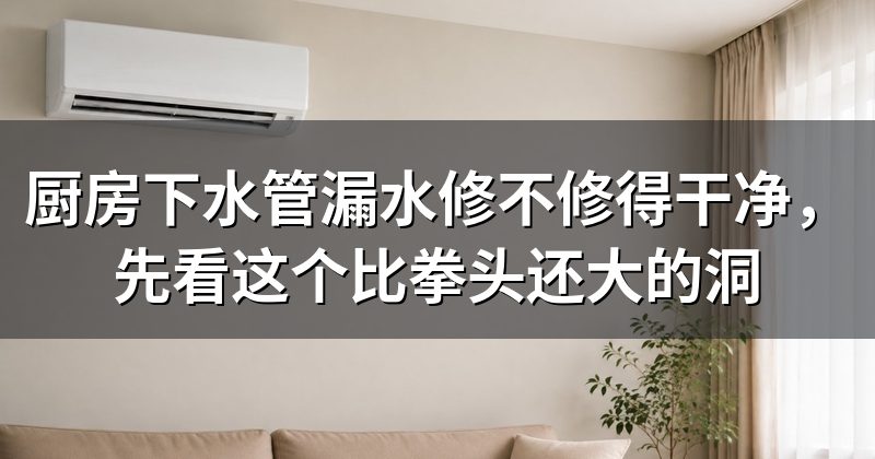 厨房下水管漏水修不修得干净，先看这个比拳头还大的洞