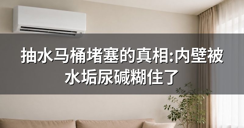 抽水马桶堵塞的真相:内壁被水垢尿碱糊住了