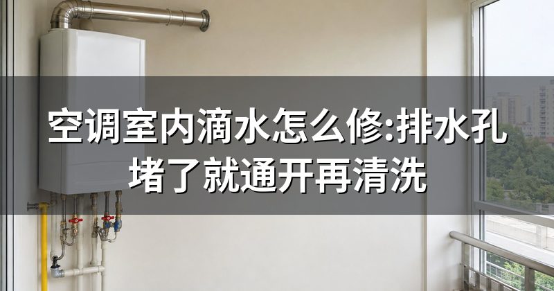 空调室内滴水怎么修:排水孔堵了就通开再清洗