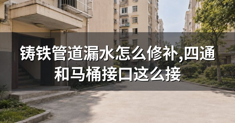铸铁管道漏水怎么修补,四通和马桶接口这么接